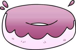 gradient shaded quirky cartoon iced donut png