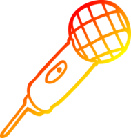 warm gradient line drawing of a cartoon microphone png