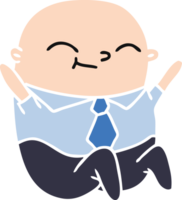 hand drawn cartoon of kawaii bald man png