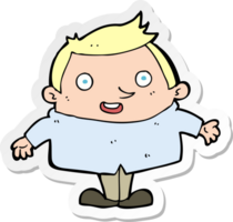 sticker of a cartoon happy man png