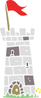 torre de castelo de doodle de desenho animado png