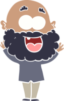 piatto colore stile cartone animato pazzo contento uomo con barba png