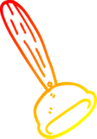 warm gradient line drawing of a cartoon toilet plunger png