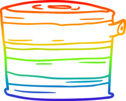 rainbow gradient line drawing of a cartoon tree stump png