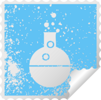 distressed square peeling sticker symbol of a science experiment png