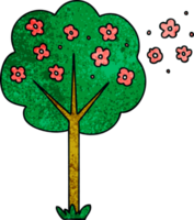 mano dibujado peculiar dibujos animados árbol png