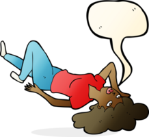 cartoon woman lying on floor with speech bubble png