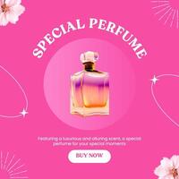 pink elegant perfume LinkedIn post template