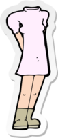 pegatina de un cuerpo femenino de dibujos animados png