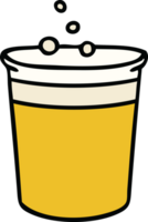 hand drawn quirky cartoon glass of beer png