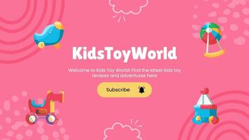 pink cute kids toy Youtube banner templates