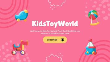 pink cute kids toy Youtube banner templates