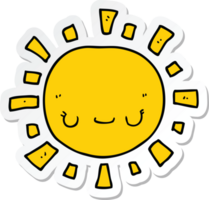 sticker of a cartoon sun png