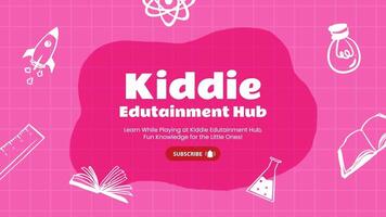 pink fun kids edutaiment youtube banner template