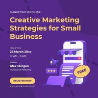 purple yellow marketing webinar instagram post template