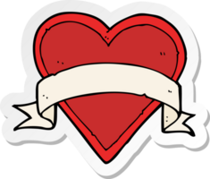 sticker of a cartoon love heart tattoo png