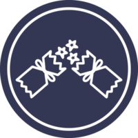 exploderande jul kracker cirkulär ikon symbol png