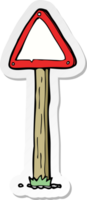 sticker of a cartoon road sign png