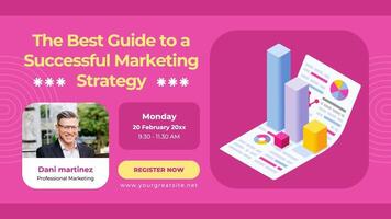 Pink yellow modern marketing webinar Twitter post template