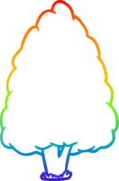 arco iris degradado línea dibujo de un alto árbol png