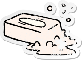 hand drawn distressed sticker cartoon doodle of a bubbled soap png