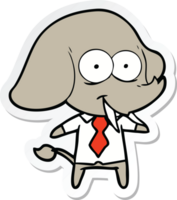 sticker of a happy cartoon elephant boss png