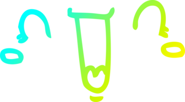 cold gradient line drawing of a happy cartoon face png