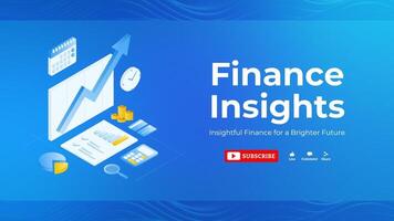 blue modern finance youtube banner template