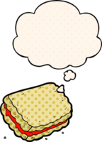 cartoon biscuit with thought bubble in comic book style png