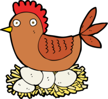 cartoon hen on eggs png