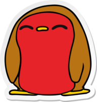 mano disegnato etichetta cartone animato carino kawaii rosso pettirosso png