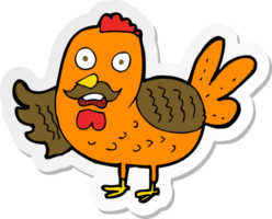 sticker of a cartoon old rooster png