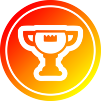 trophy award circular icon with warm gradient finish png