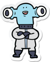 sticker of a friendly cartoon alien png