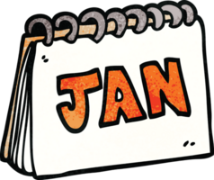 cartoon doodle calendar showing month of january png