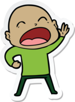 sticker of a cartoon shouting bald man png