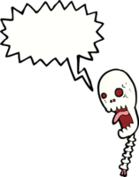 funny cartoon skull with speech bubble png
