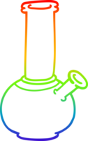 regenboog gradiënt lijntekening cartoon bong png