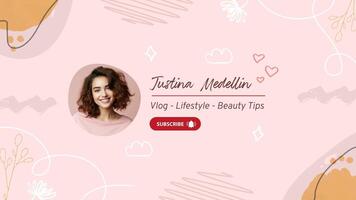 Pink Vlog Channel Youtube Banner template