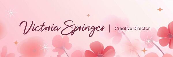 Pink Flower X Banner template