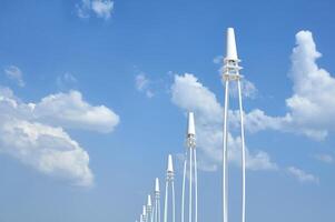 White lanterns against the blue sky and white clouds photo