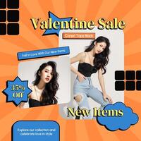 New Items Sale Valentine Social Media Post template