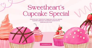 Valentine Cupcake Sale Facebook Ads template