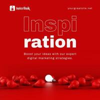 red instagram post for creative agency template