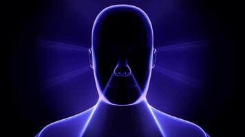 Rotating Man Face and Light Rays video