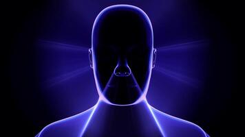 Rotating Man Face and Light Rays video