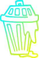 cold gradient line drawing cartoon waste bin png