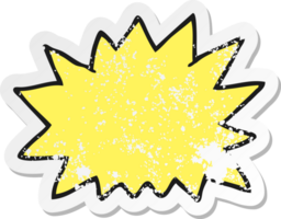 retro distressed sticker of a cartoon explosion png