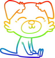 rainbow gradient line drawing cartoon dog png