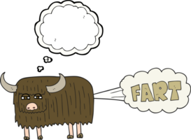 thought bubble cartoon hairy cow farting png